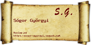 Sógor Györgyi névjegykártya
